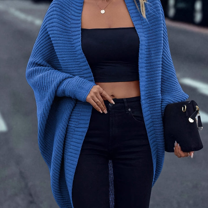 Women's Mid Length Cardigan Sweater, Solid Soft Knit Longline Top