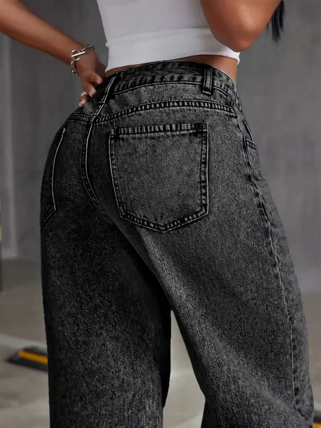 Women's Wide Leg Jeans, High Waisted Relaxed Fit Denim Trousers