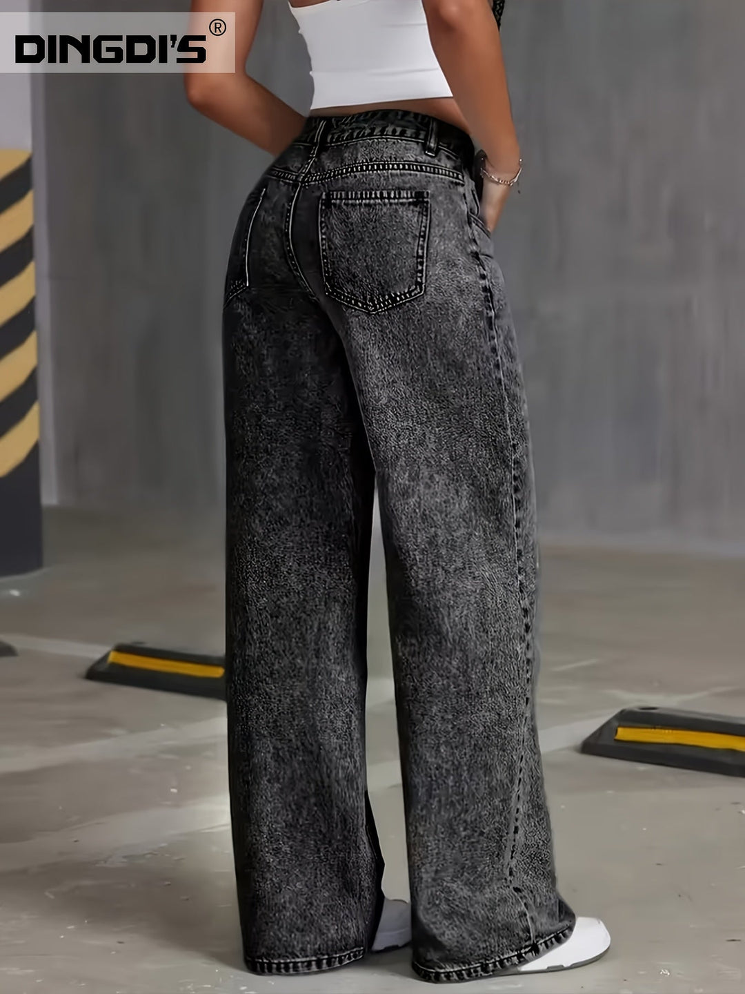 Women's Wide Leg Jeans, High Waisted Relaxed Fit Denim Trousers