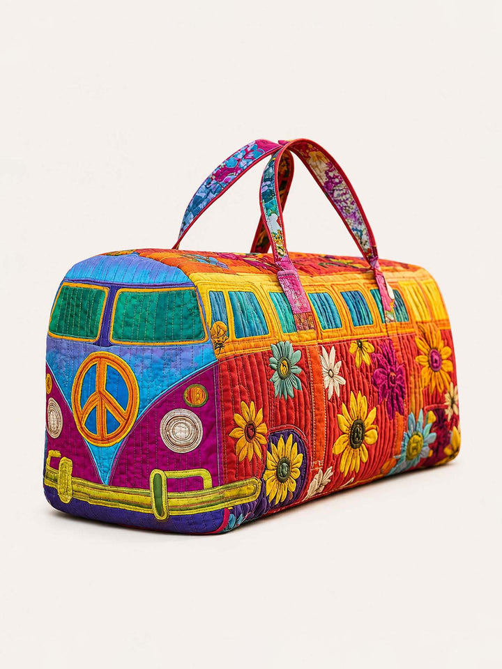 70s Hippie Van Quilted Duffle Bag