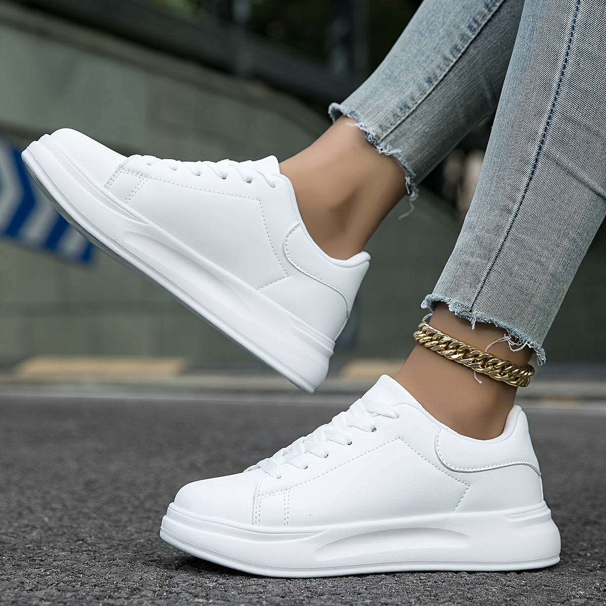 Women's Breathable Mesh Lace-Up Sneakers with Memory Foam Insole, view 3