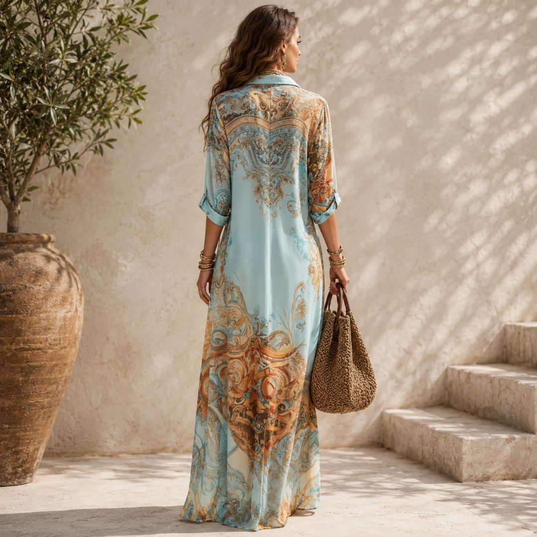 Women's Multicolor Print Lightweight Maxi Dress, view 2