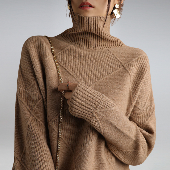 Women's Turtleneck Sweater, Soft Knit Long Sleeve Pullover Top