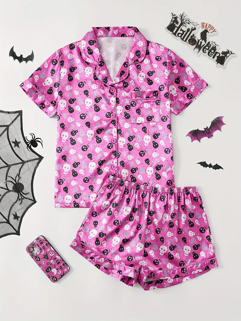 Spooky Pumpkin Halloween Pajama Set for Women | Plus Size to 5XL