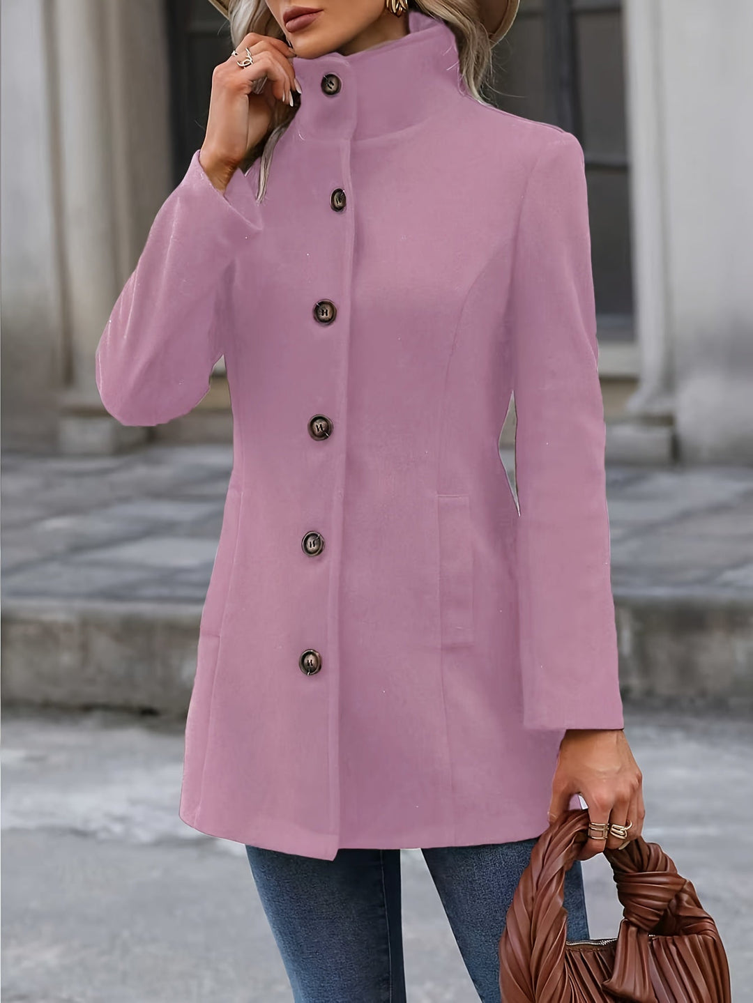 Women's Belted Coat, Mid Length Waist Cinching Winter Overcoat