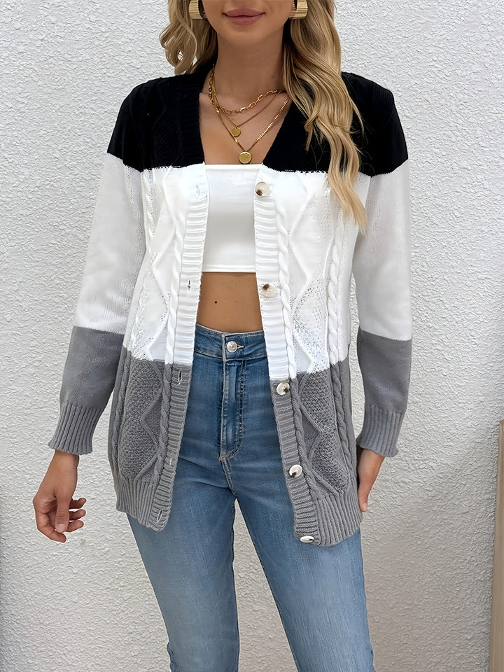 Women's Patchwork Knit Sweater Vest, Collared Sleeveless Knit Top