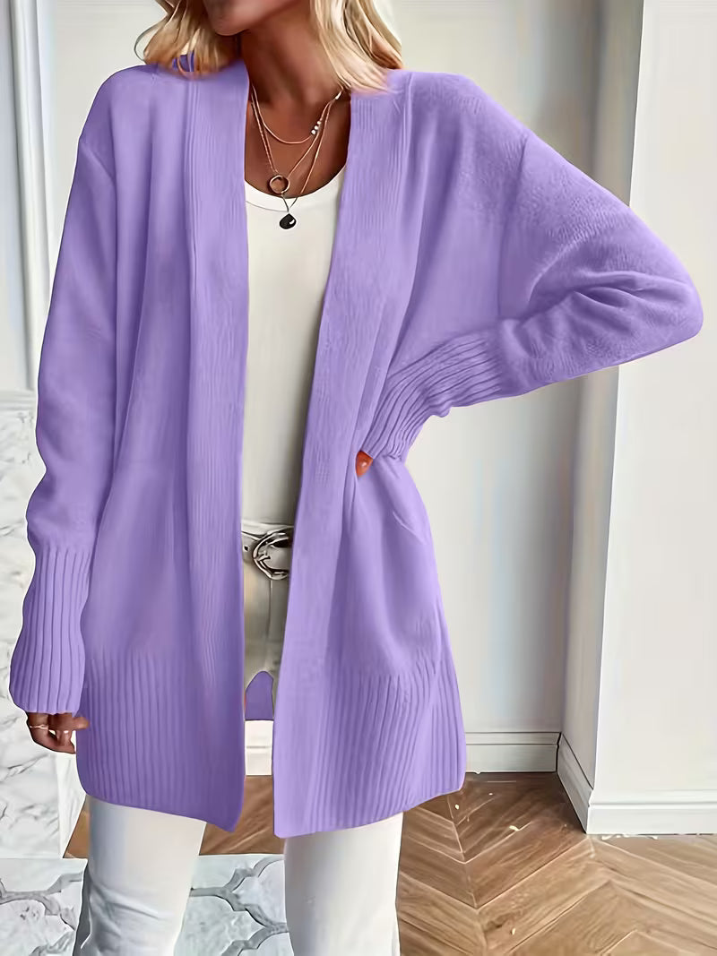 Women's Long V-Neck Cardigan Sweater, Lightweight Longline Knit Duster