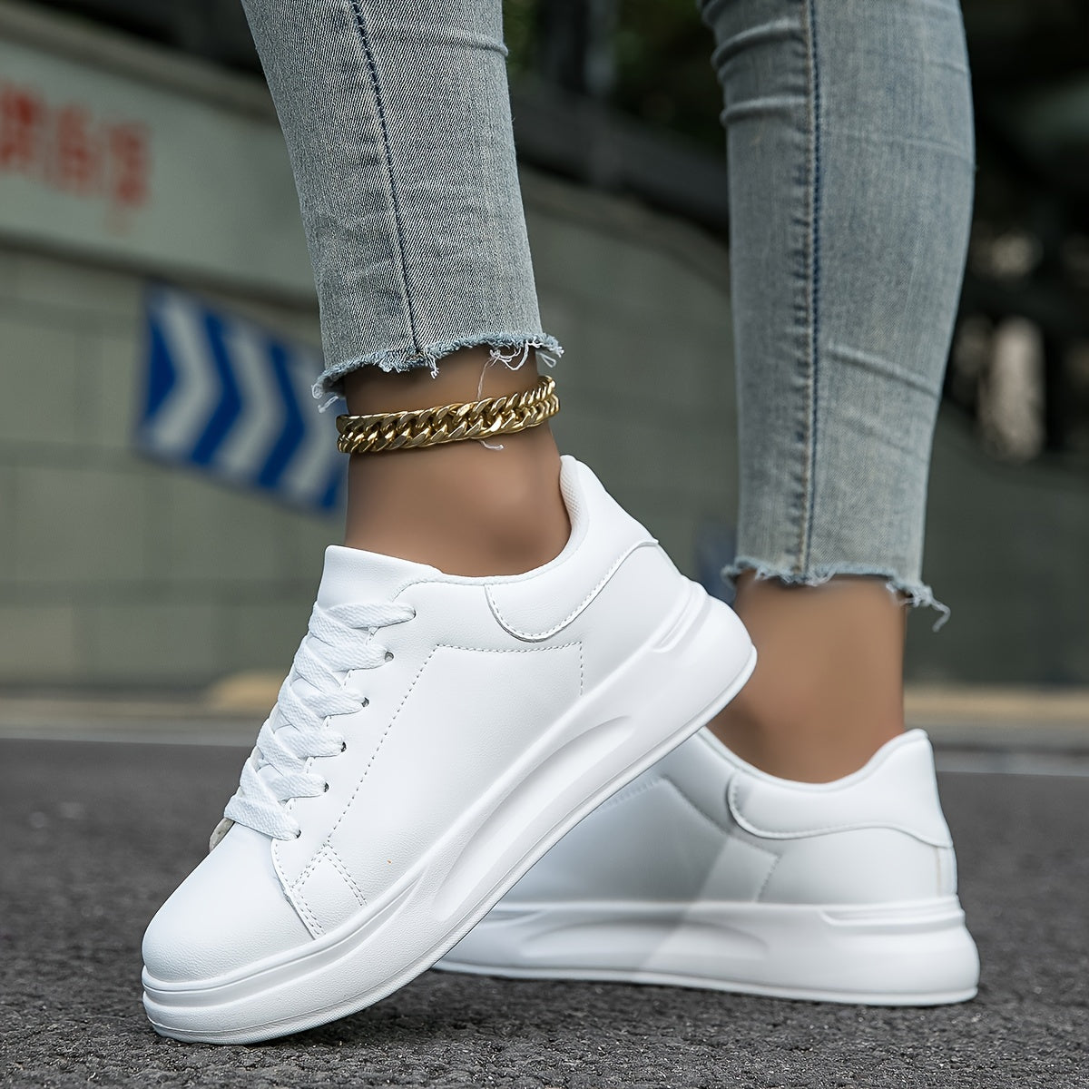 Women's Breathable Mesh Lace-Up Sneakers with Memory Foam Insole