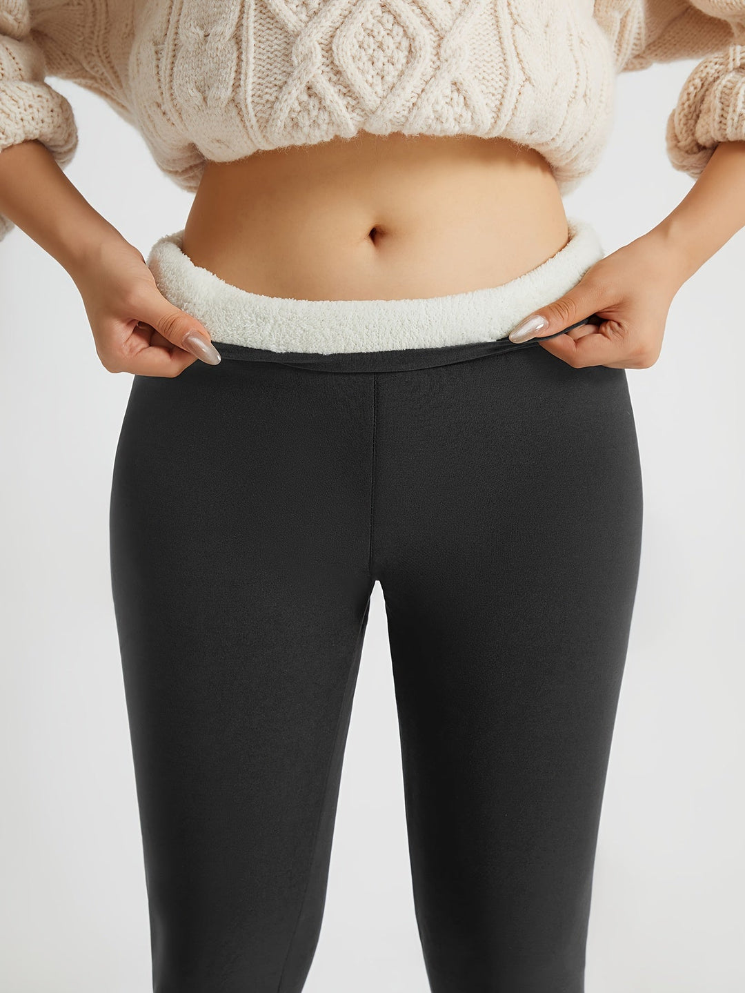 Women's Fleece Lined Leggings, High Waisted Warm Winter Tights