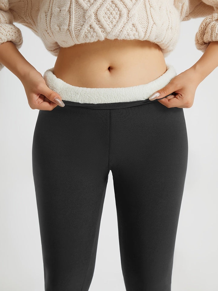 Women's Fleece Lined Leggings, High Waisted Warm Winter Tights
