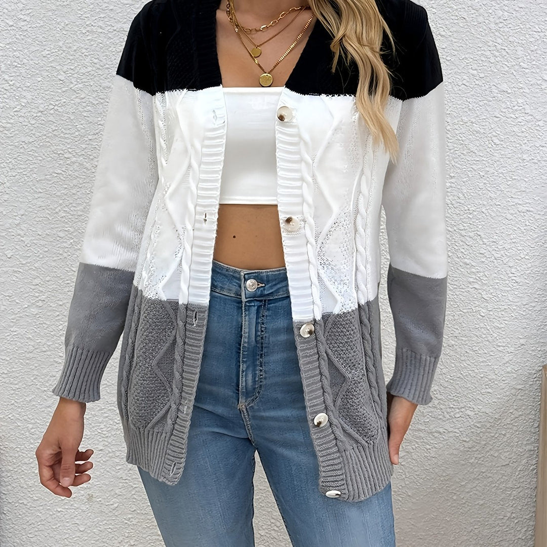 Women's Patchwork Knit Sweater Vest, Collared Sleeveless Knit Top