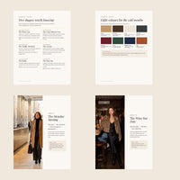 Inside pages of the ONORA Autumn & Winter Style Guide