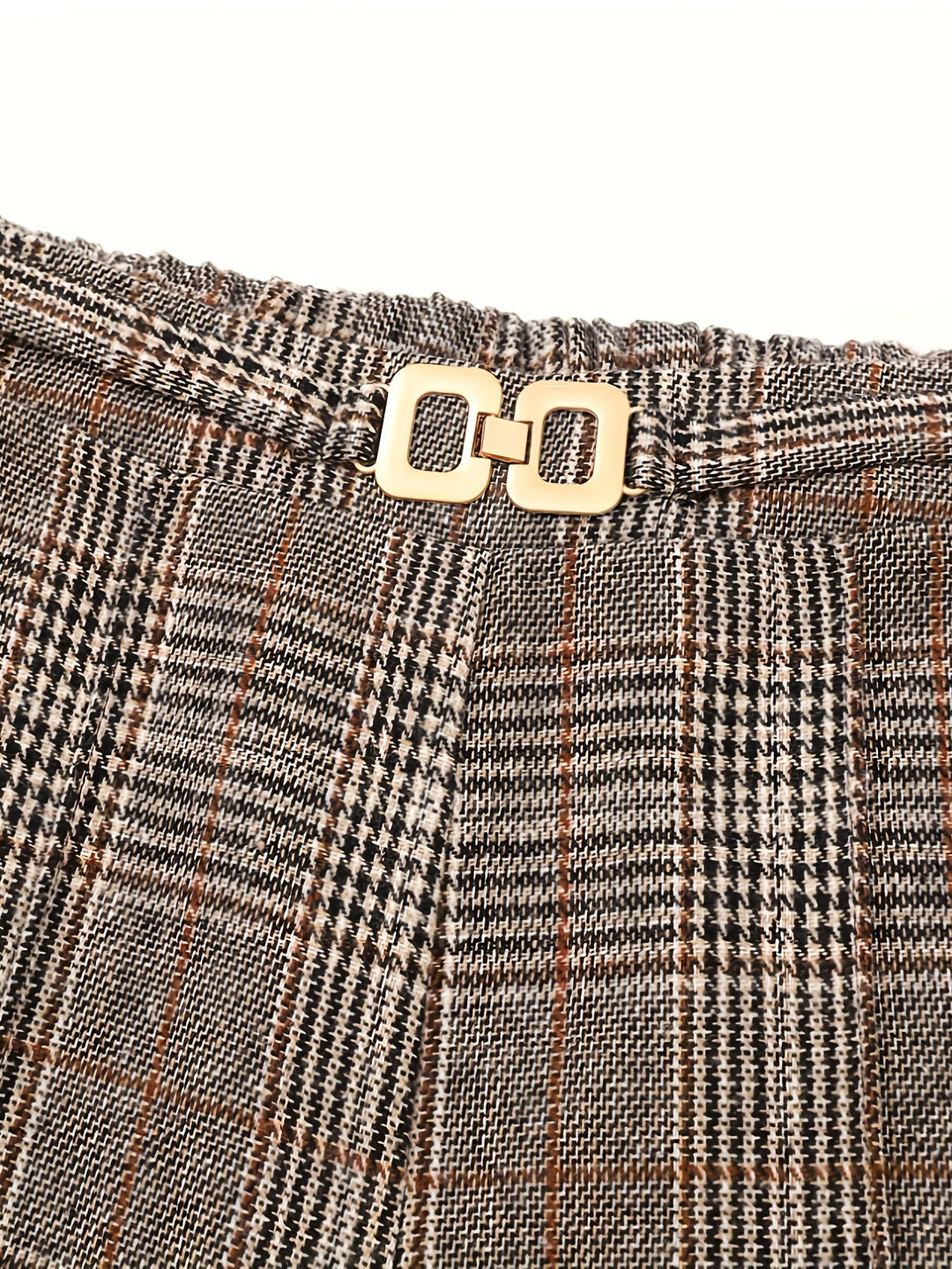 Women's Plaid Trousers, Wide Leg Checked High Waist Pants