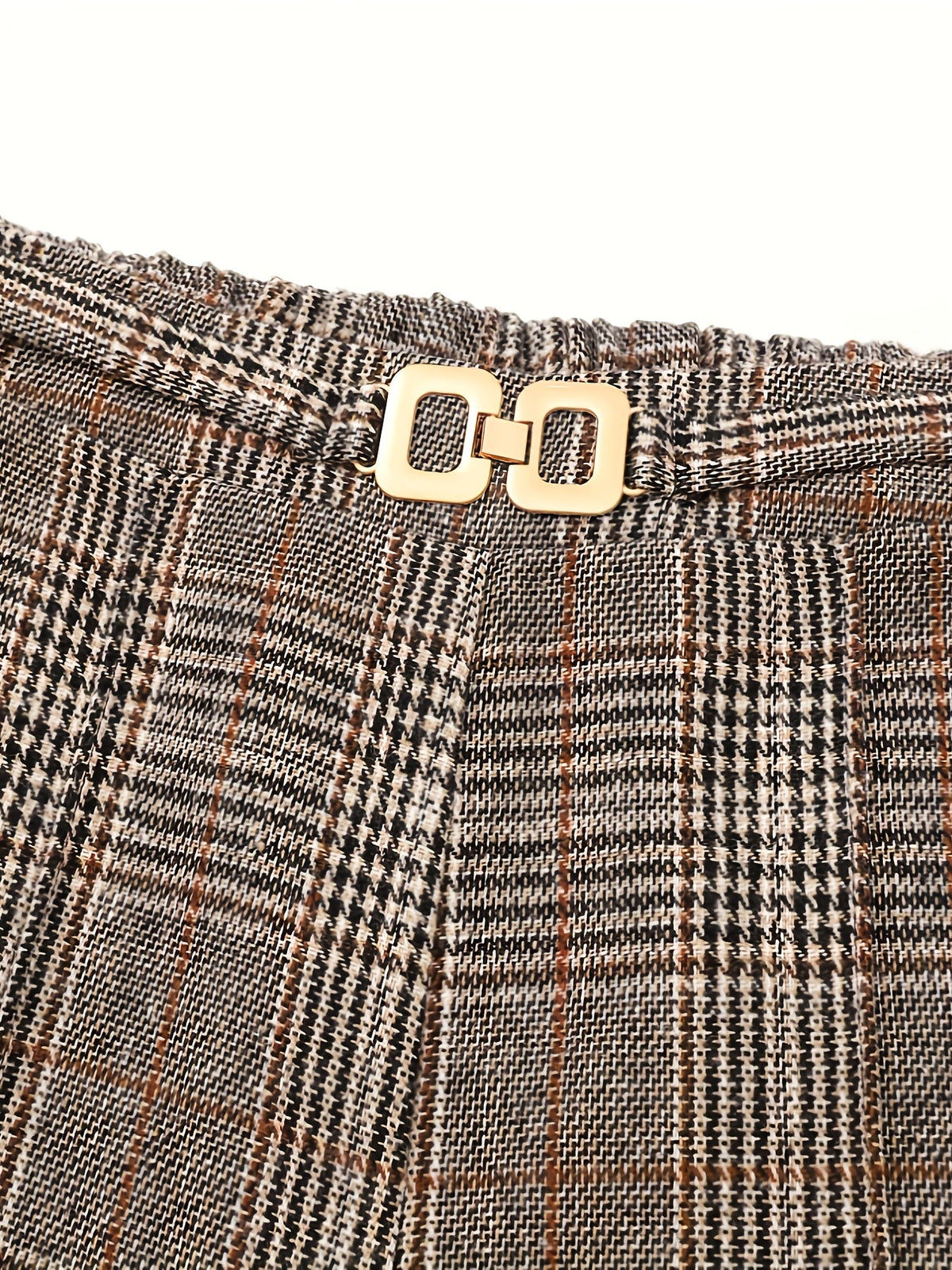 Women's Plaid High-Waisted Wide-Leg Pants, view 4
