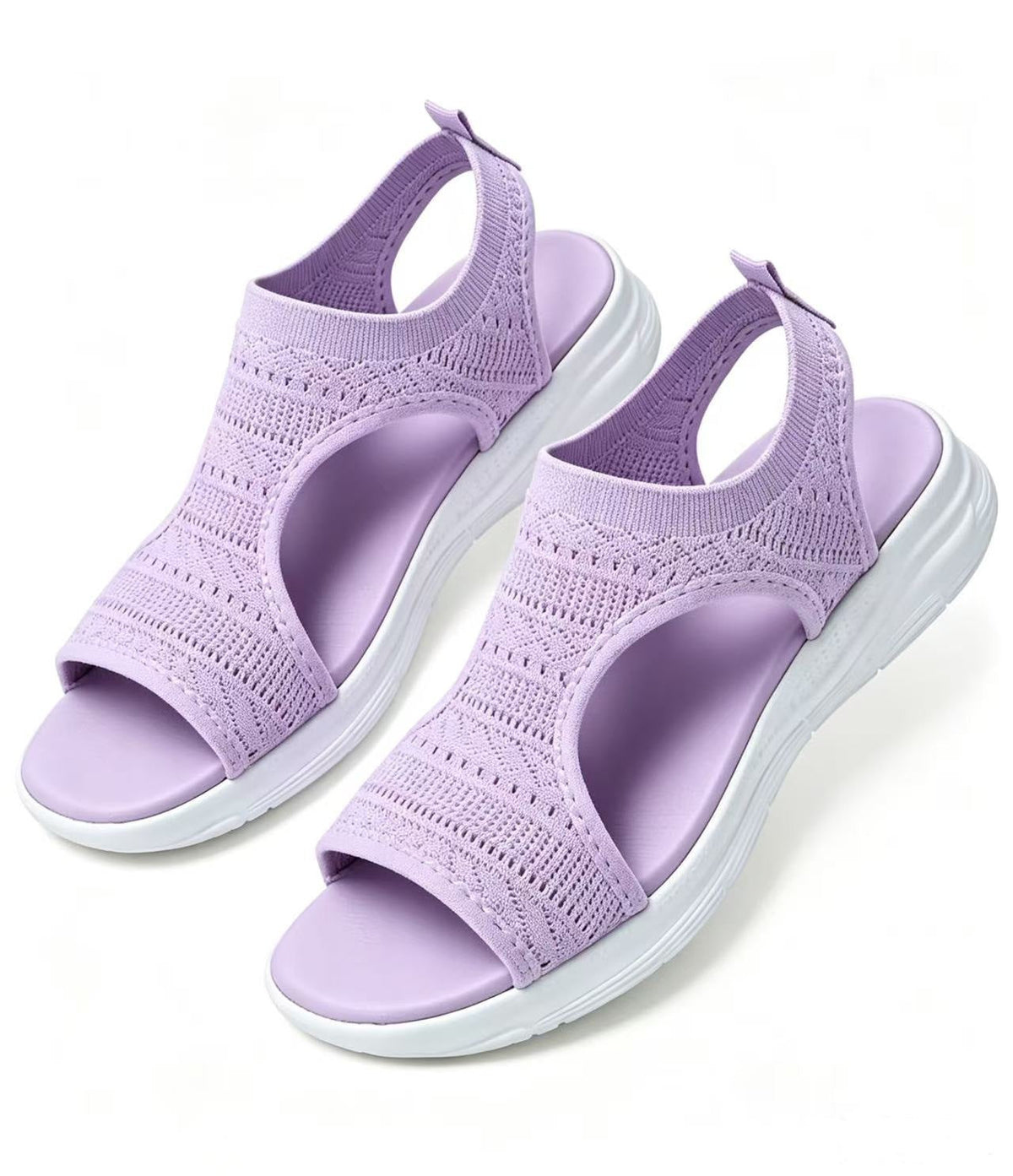 Women's Breathable Open-Toe Flat Sandals in Purple