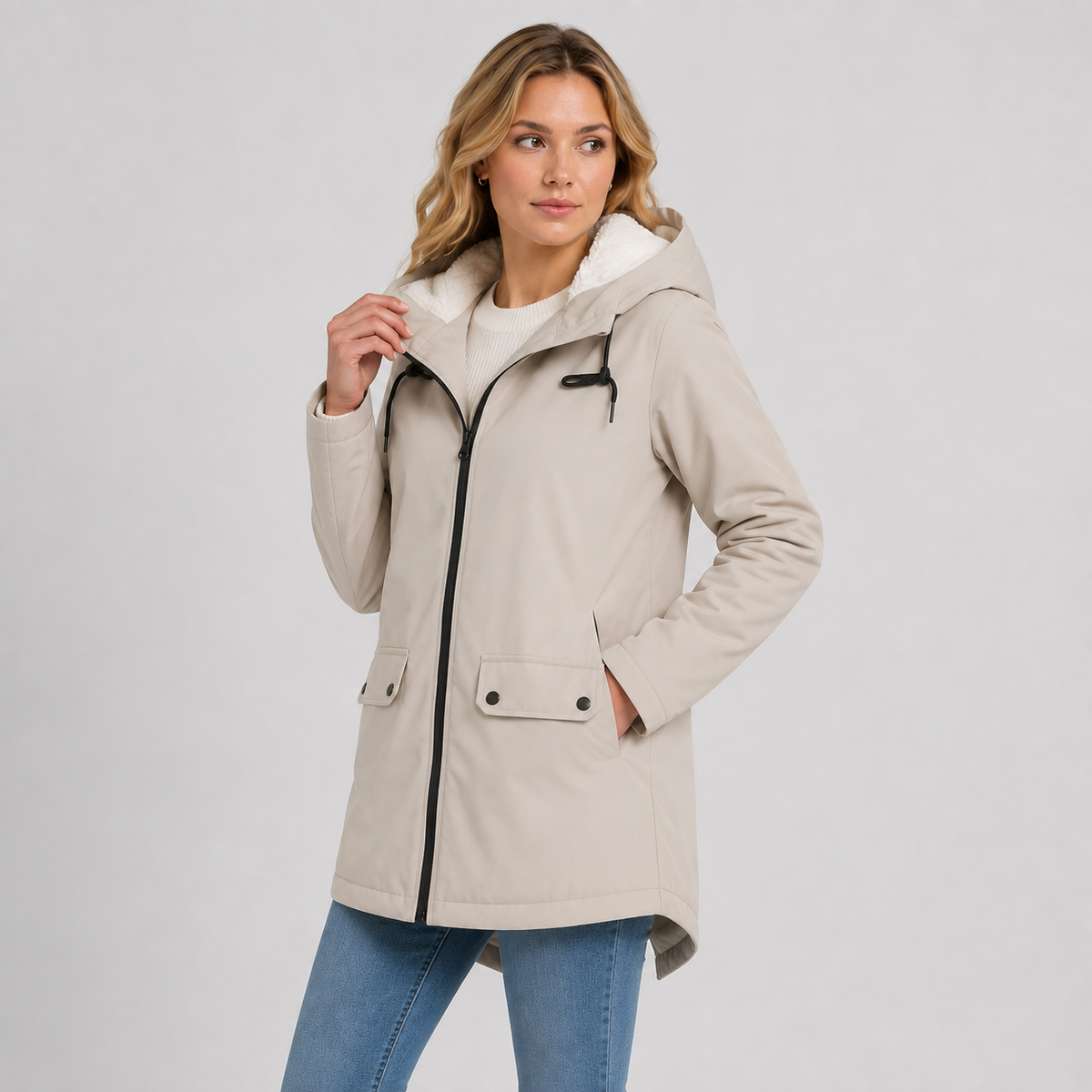 Women's Fleece-Lined Full-Zip Hoodie Jacket, view 14