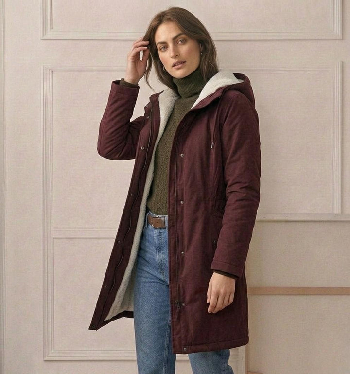 Women's Fleece Lined Winter Parka, Hooded Water Resistant Coat Plus Size