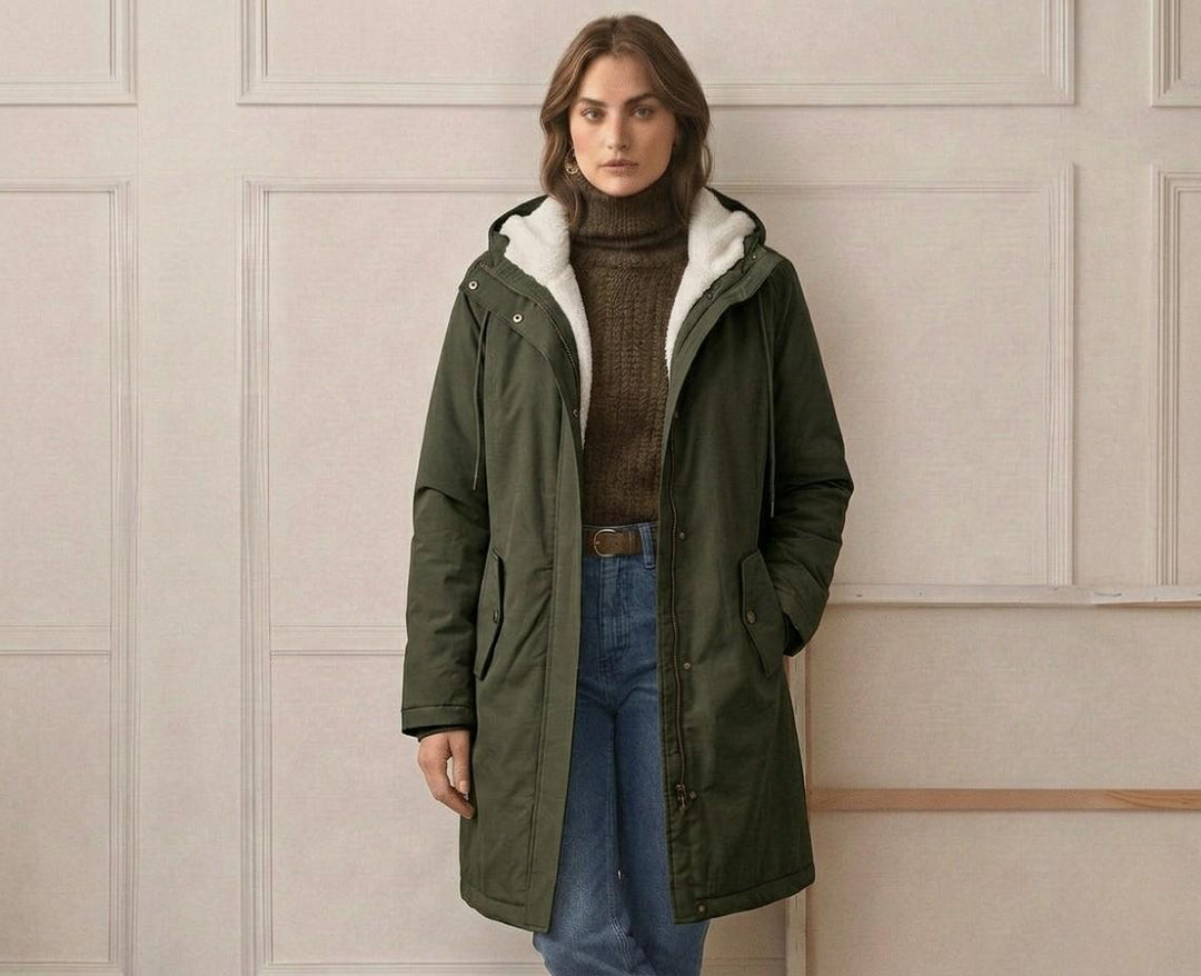 Women's Fleece Lined Winter Parka, Hooded Water Resistant Coat Plus Size