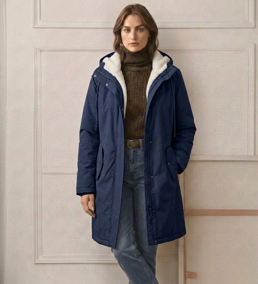 Women's Fleece Lined Winter Parka, Hooded Water Resistant Coat Plus Size