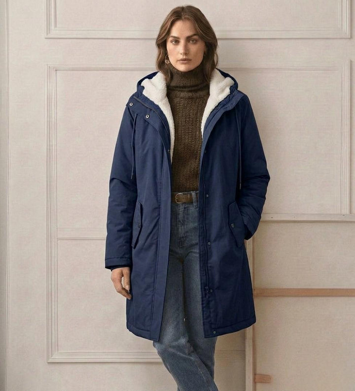 Women's Fleece Lined Winter Parka, Hooded Water Resistant Coat Plus Size
