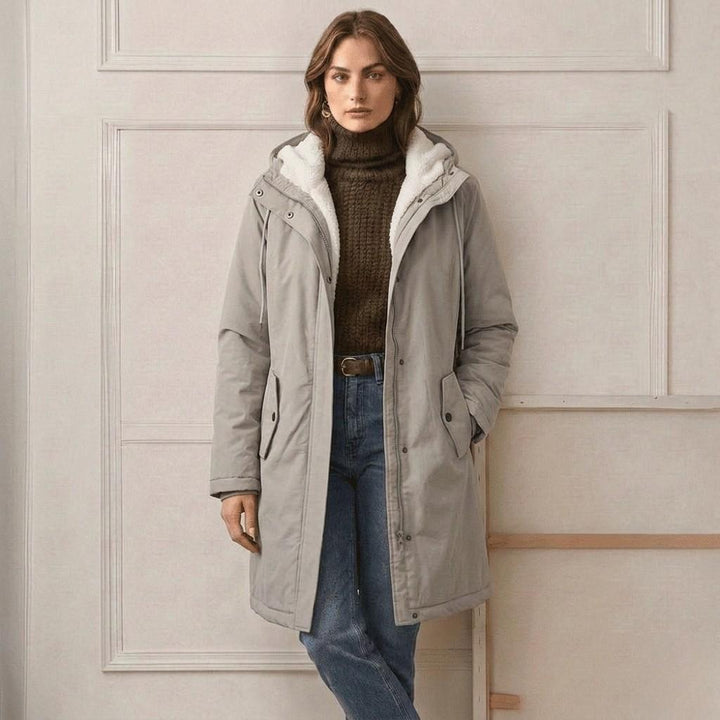 Women's Fleece Lined Winter Parka, Hooded Water Resistant Coat Plus Size