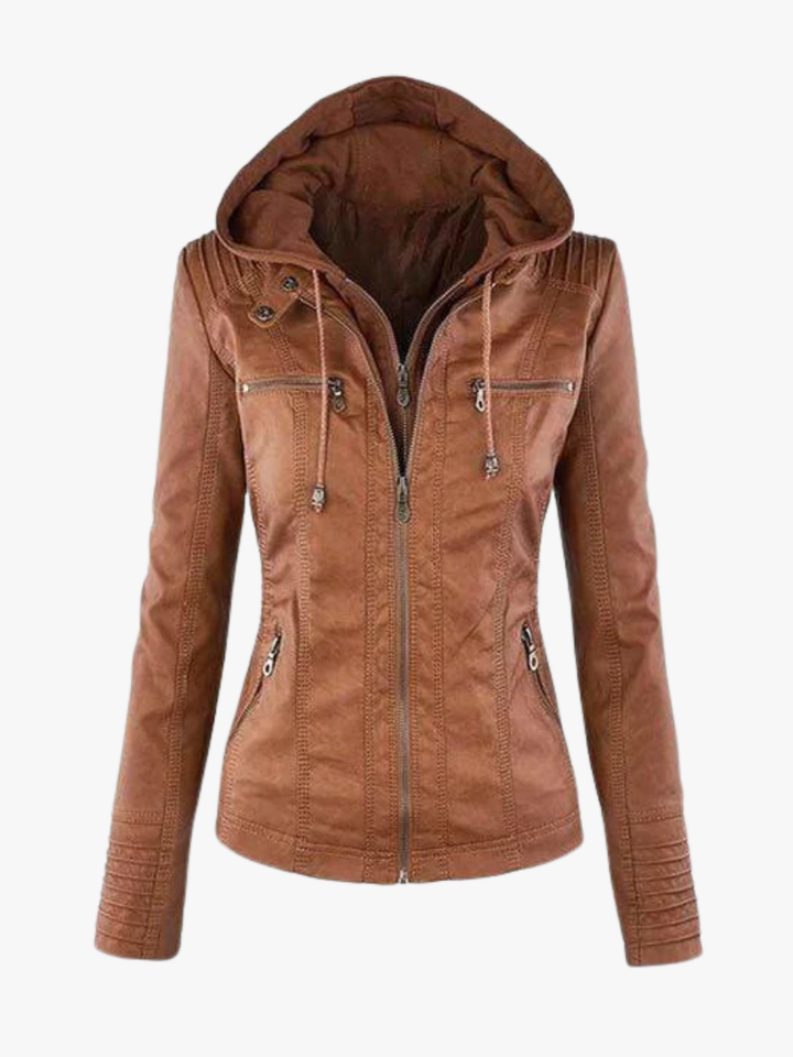 Women's Hooded Jacket, Zip Up Warm Double Layer Fall Coat Plus Size