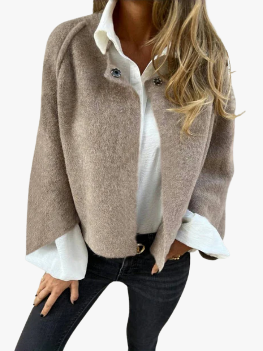 Women's Cotton Blend Jacket, Button Front Casual Fall Outerwear Plus Size