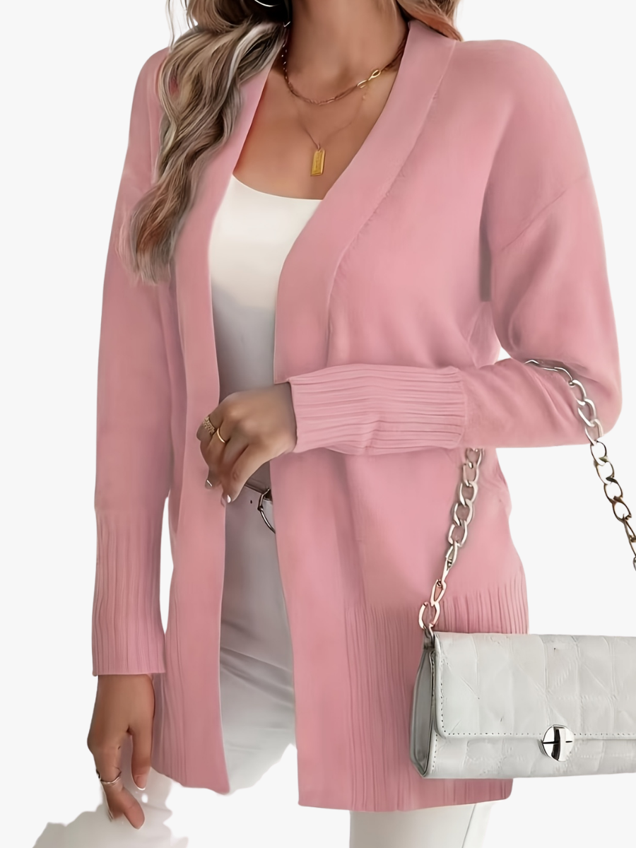 Women's Long V-Neck Cardigan Sweater, Lightweight Longline Knit Duster