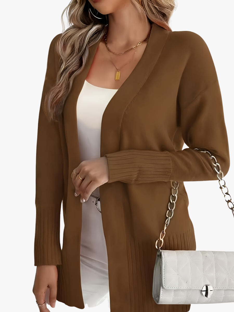 Women's Long V-Neck Cardigan Sweater, Lightweight Longline Knit Duster