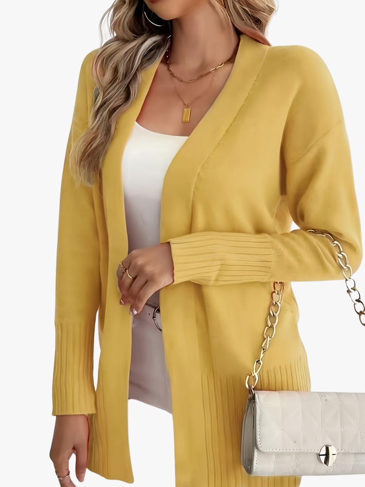 Women's Long V-Neck Cardigan Sweater, Lightweight Longline Knit Duster