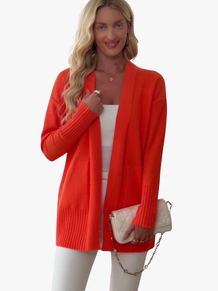 Women's Long V-Neck Cardigan Sweater, Lightweight Longline Knit Duster
