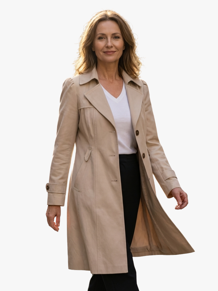 Women's Long Coat, Elegant Tailored Overcoat Longline Winter Outerwear