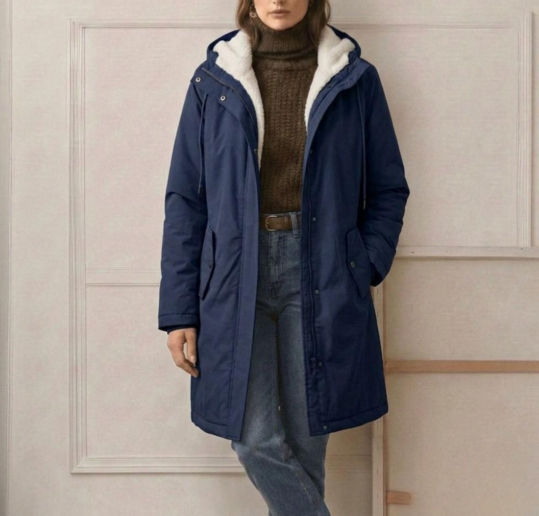 Women's Fleece Lined Winter Parka, Hooded Water Resistant Coat Plus Size