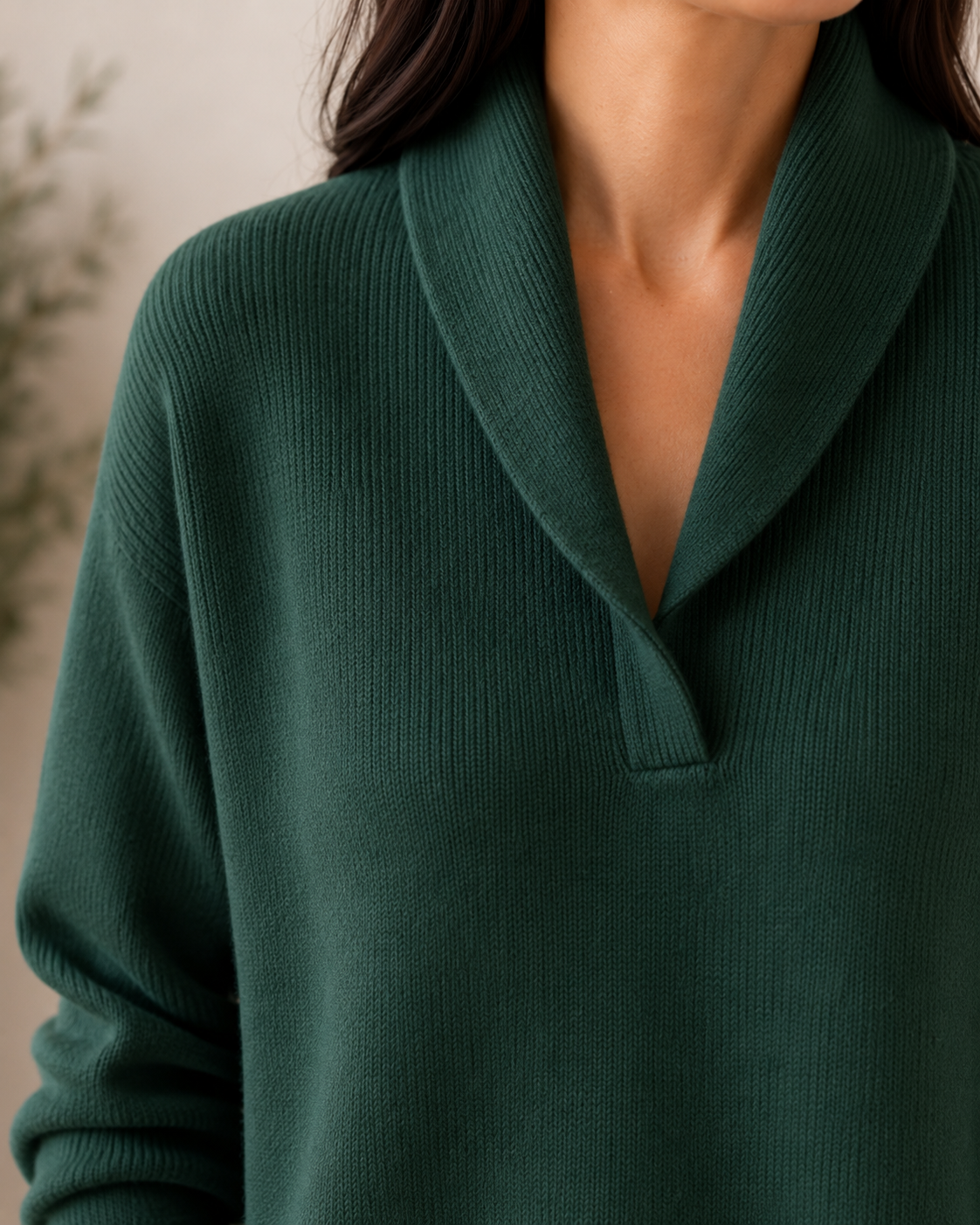 Women's Soft Knit Relaxed-Fit V-Neck Sweater, view 4