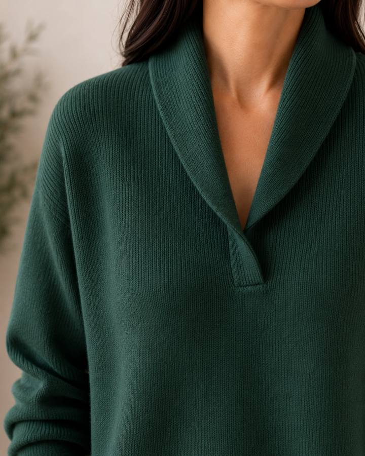 Women's V-Neck Sweater, Soft Knit Relaxed Fit Long Sleeve Pullover