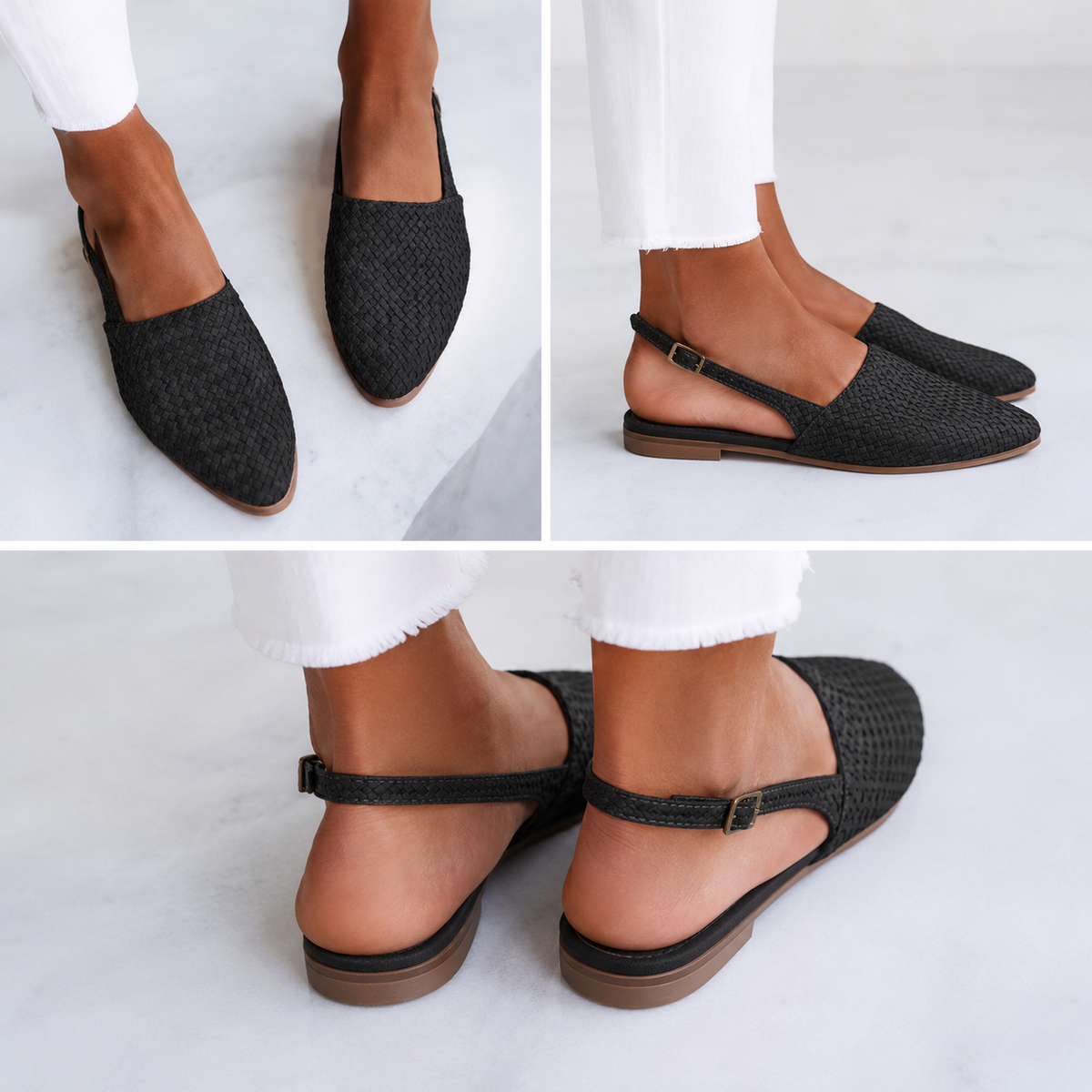Women's Braided Slingback Flat Loafers, view 2