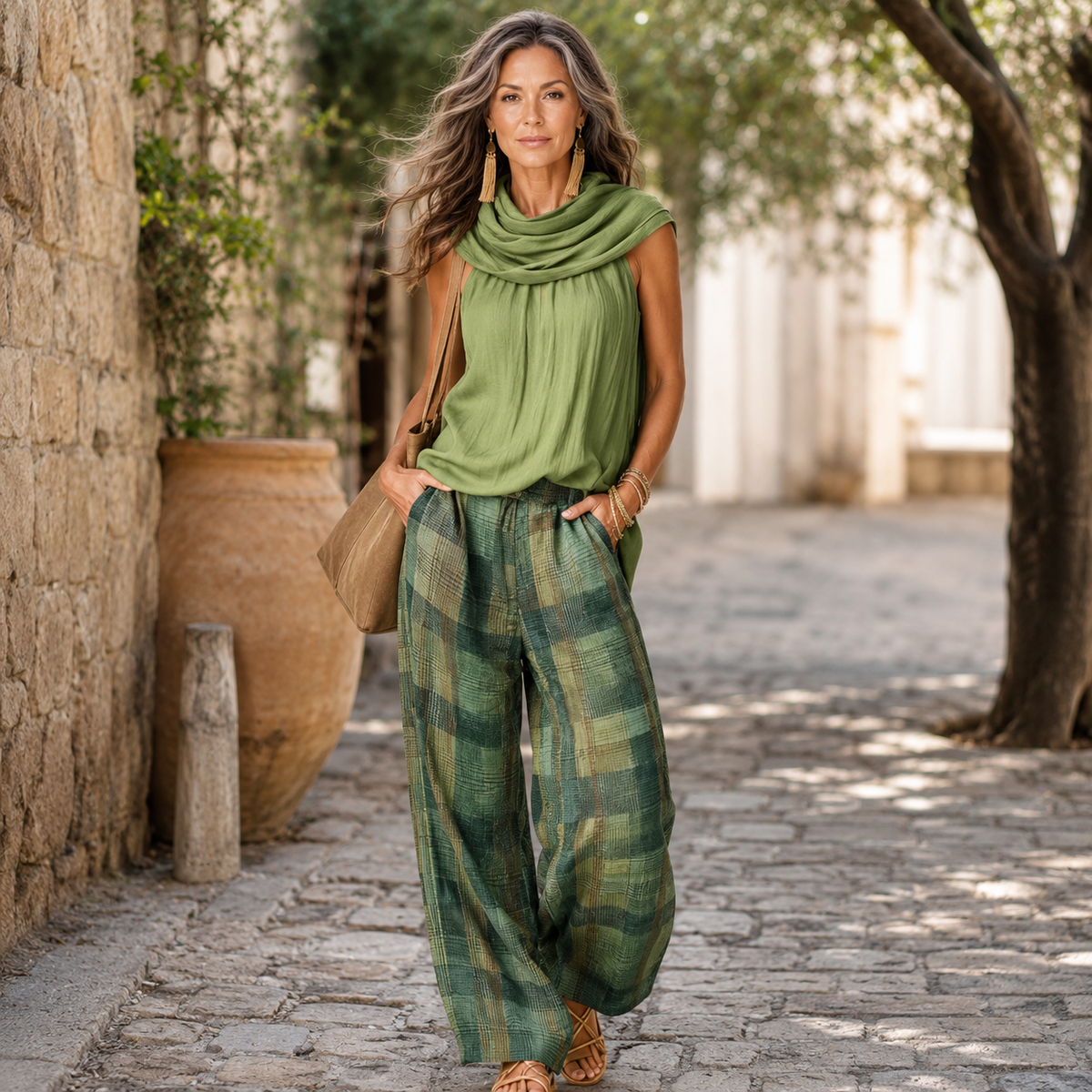 Women's Relaxed Artisan-Inspired Matching Set, view 5