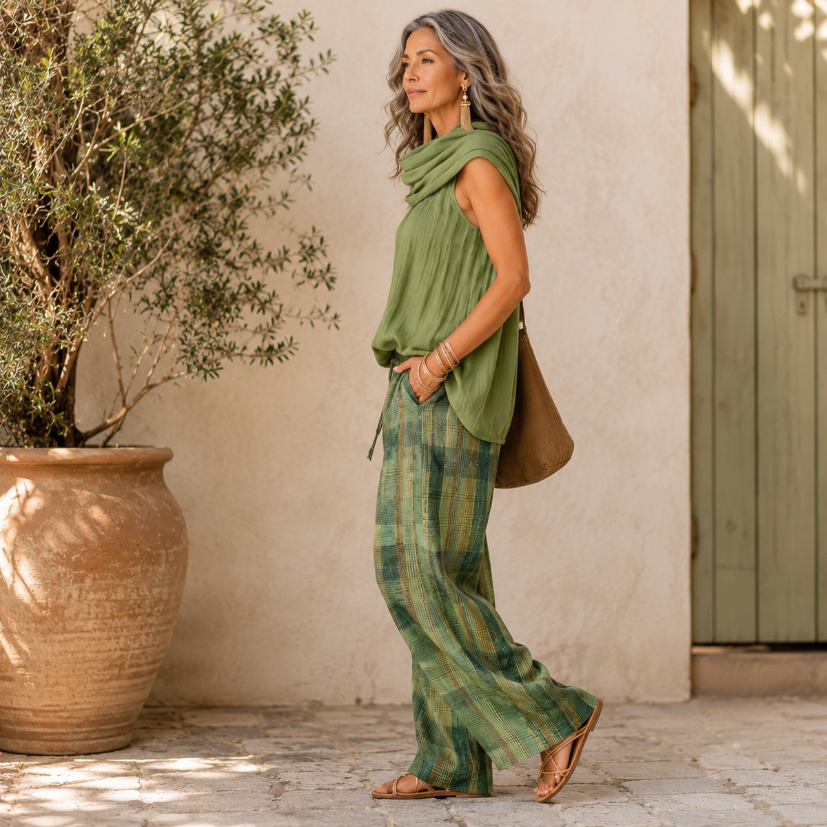 Women's Relaxed Artisan-Inspired Matching Set, view 3