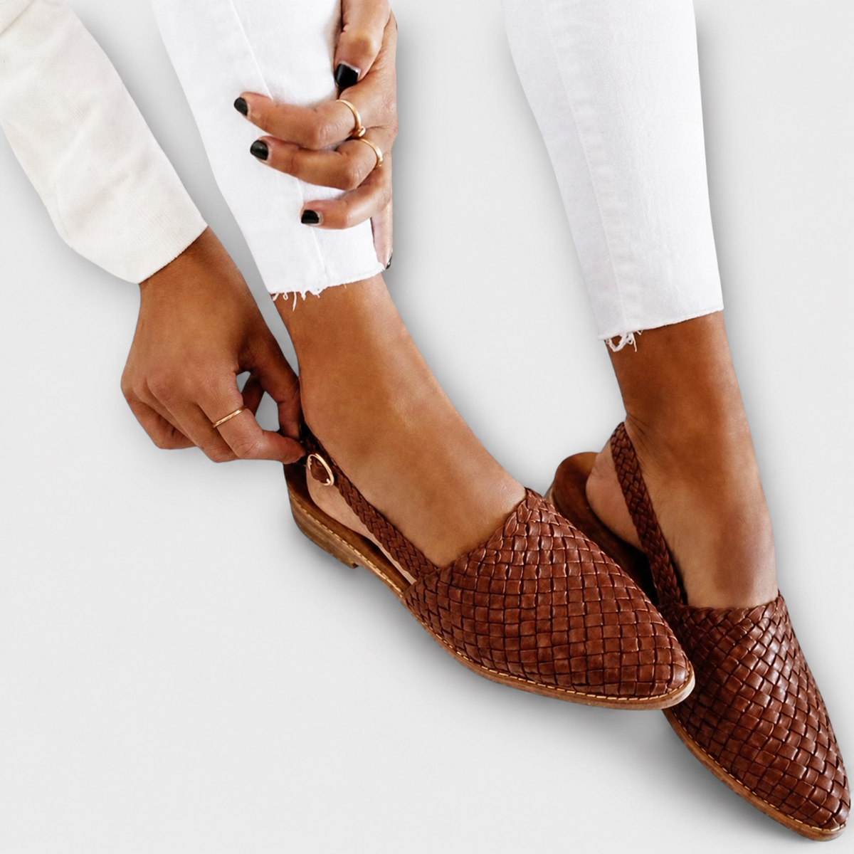 Women's Braided Slingback Flat Loafers