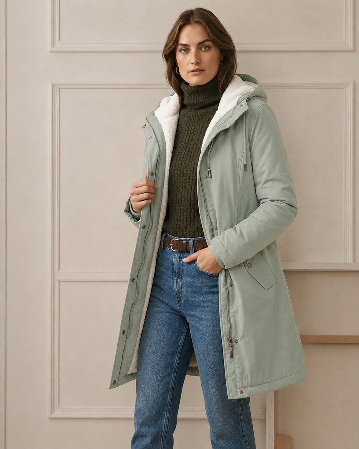 Women's Fleece Lined Winter Parka, Hooded Water Resistant Coat Plus Size