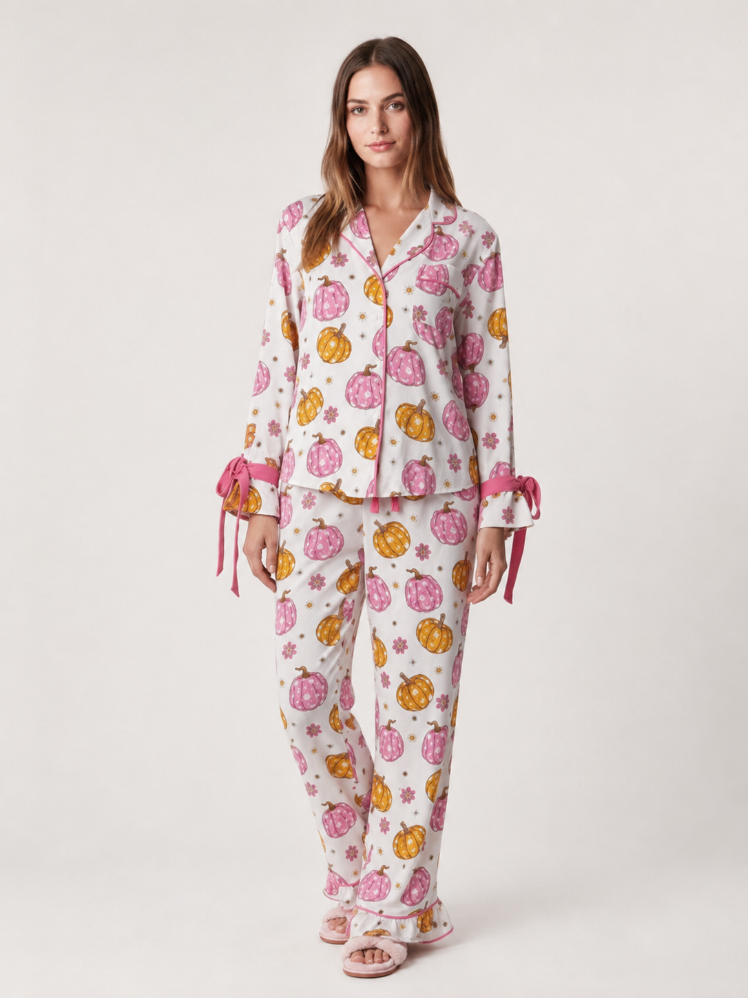 Premium Pumpkin Halloween Pajama Set for Women | 4 Colors