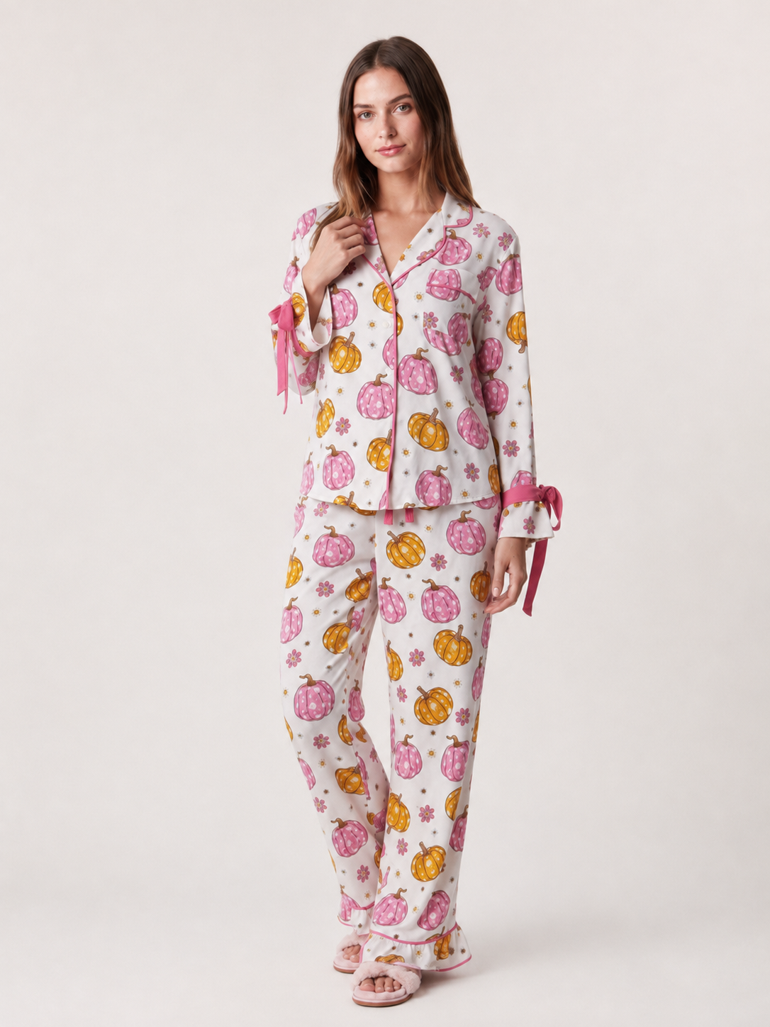 Premium Pumpkin Halloween Pajama Set for Women | 4 Colors