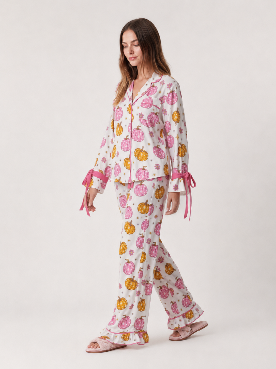 Premium Pumpkin Halloween Pajama Set for Women | 4 Colors