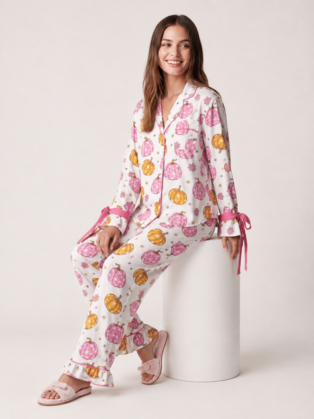 Premium Pumpkin Halloween Pajama Set for Women | 4 Colors
