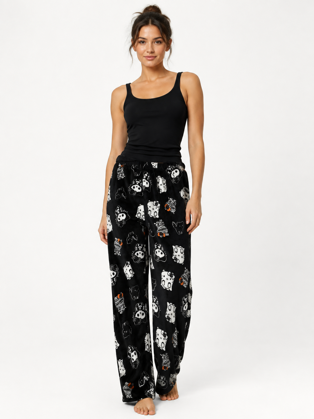 Spooky Kitty Halloween Pajama Pants for Women | Plus Size