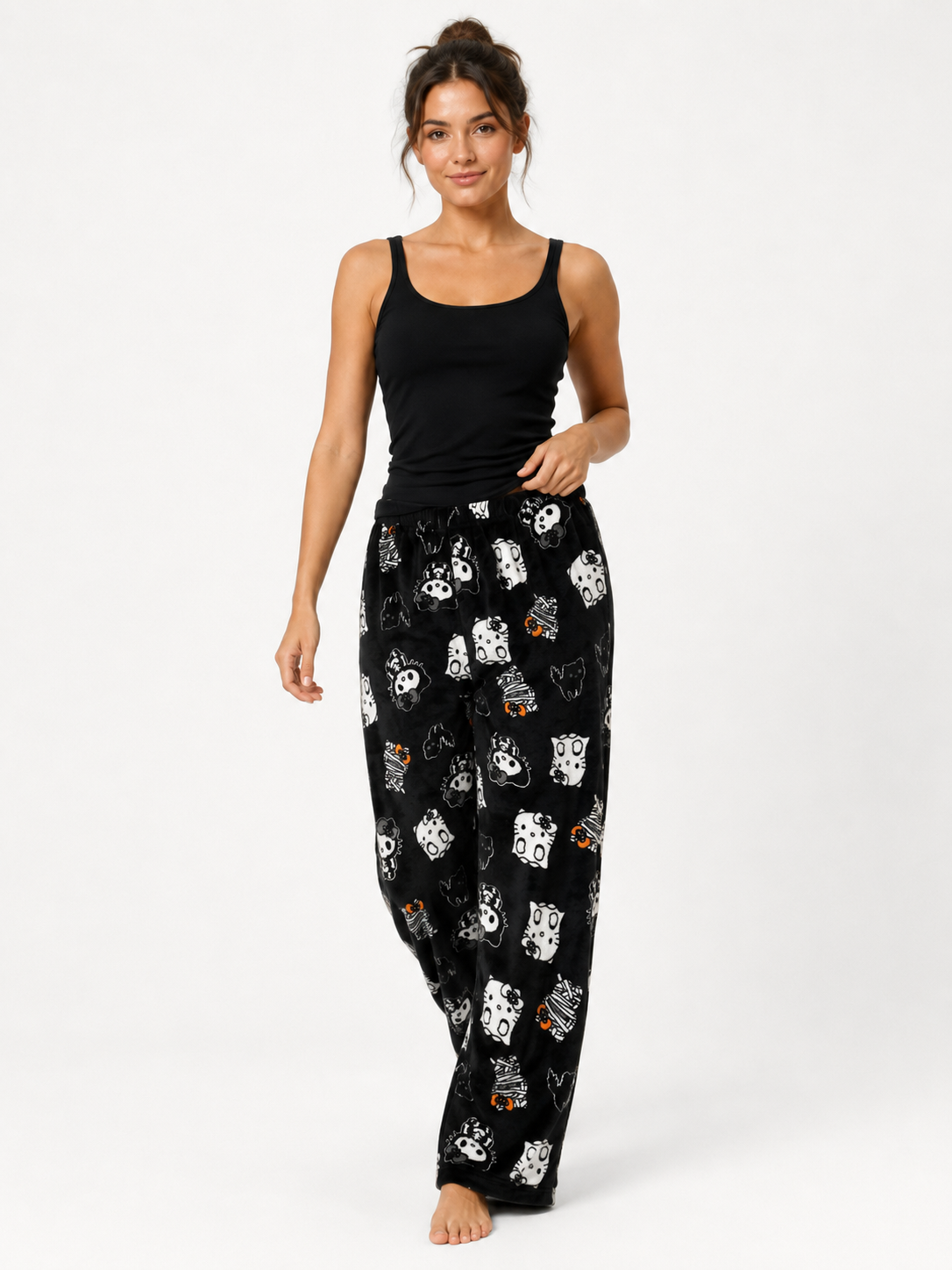 Spooky Kitty Halloween Pajama Pants for Women | Plus Size