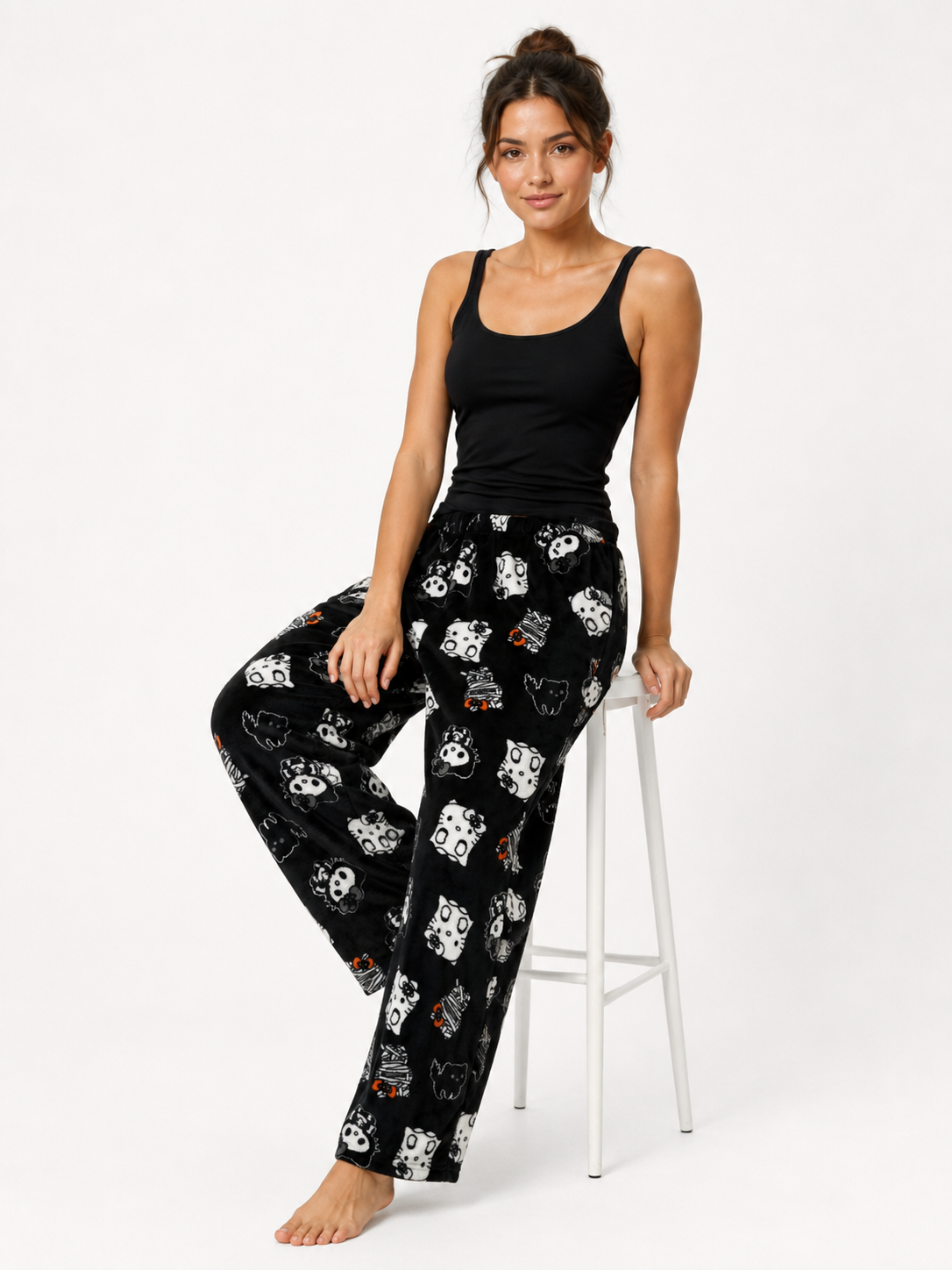 Spooky Kitty Halloween Pajama Pants for Women | Plus Size