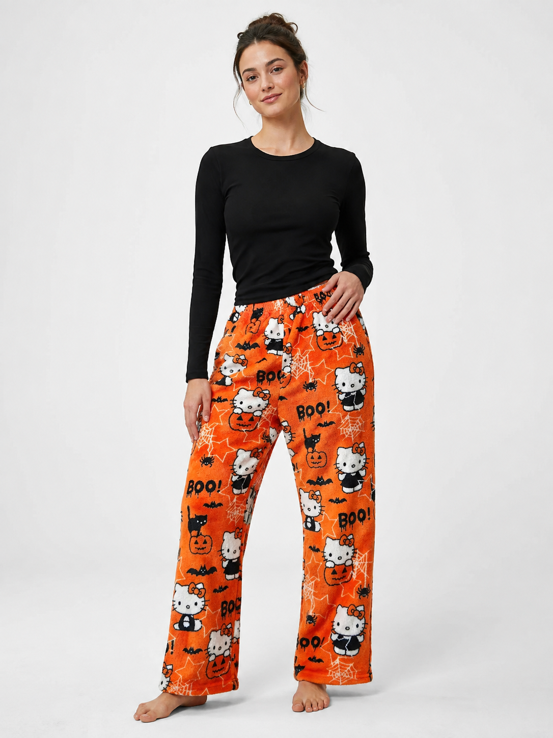 Spooky Kitty Halloween Pajama Pants for Women | Plus Size