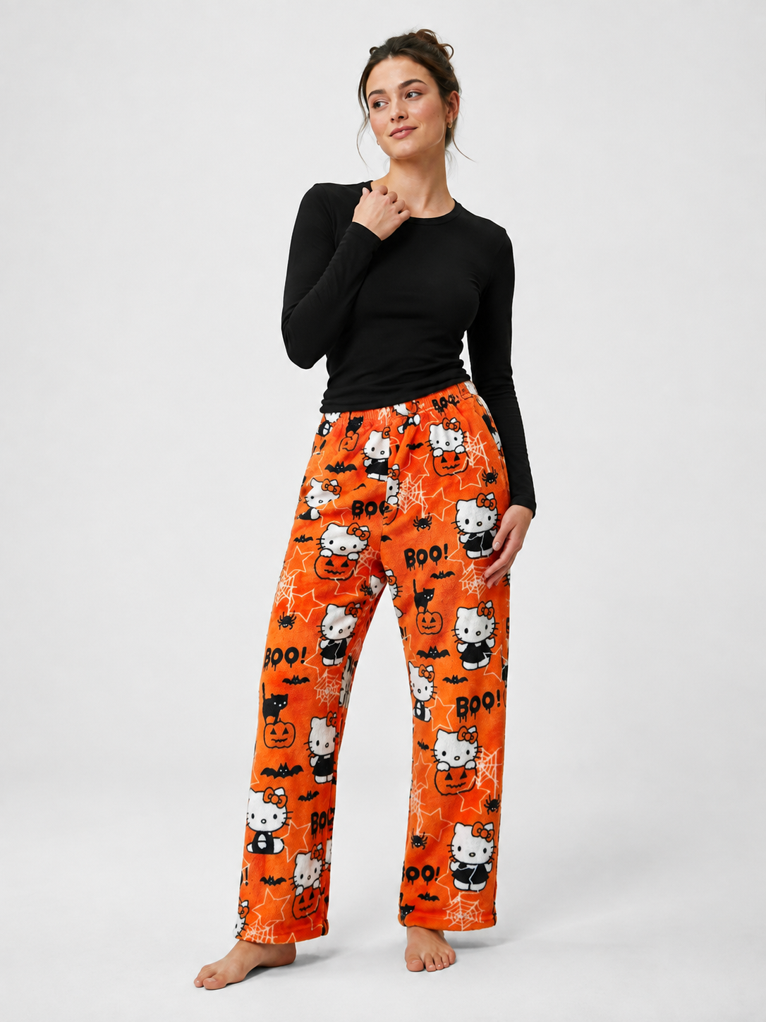 Spooky Kitty Halloween Pajama Pants for Women | Plus Size