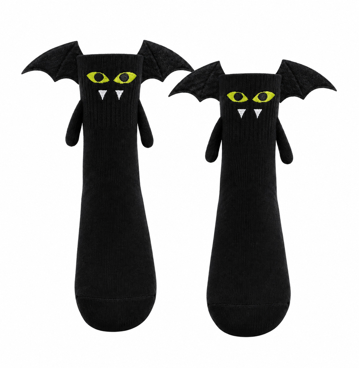 Hand in Hand Bat Halloween Socks | Black & White